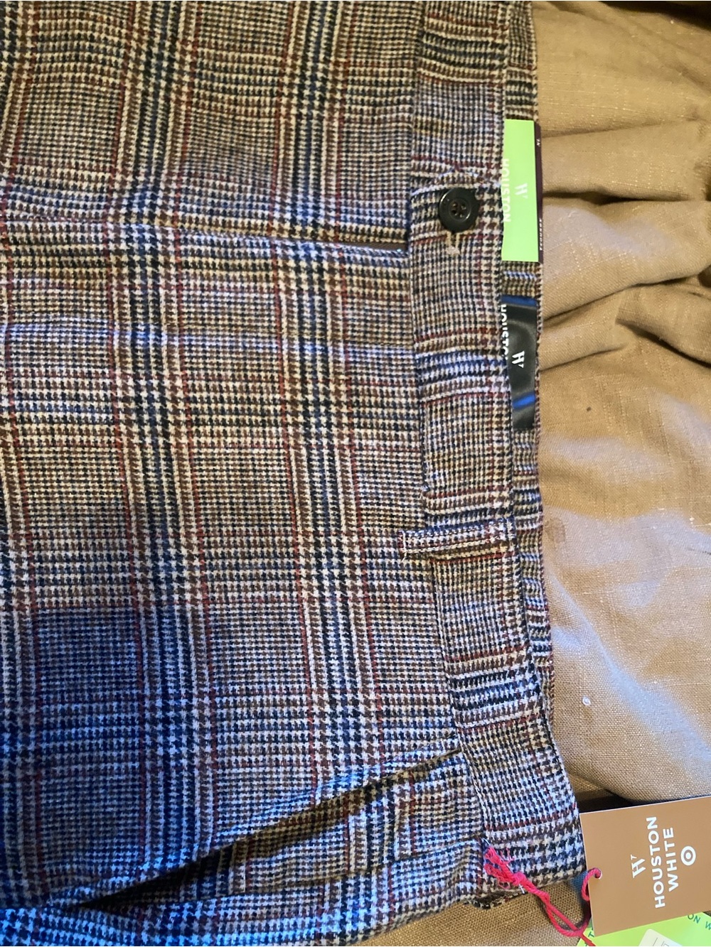 NWT Houston White Brown Glen-Plaid Three-Piece Suit: Jacket, Vest, Pants (XL*) - Picture 8 of 8
